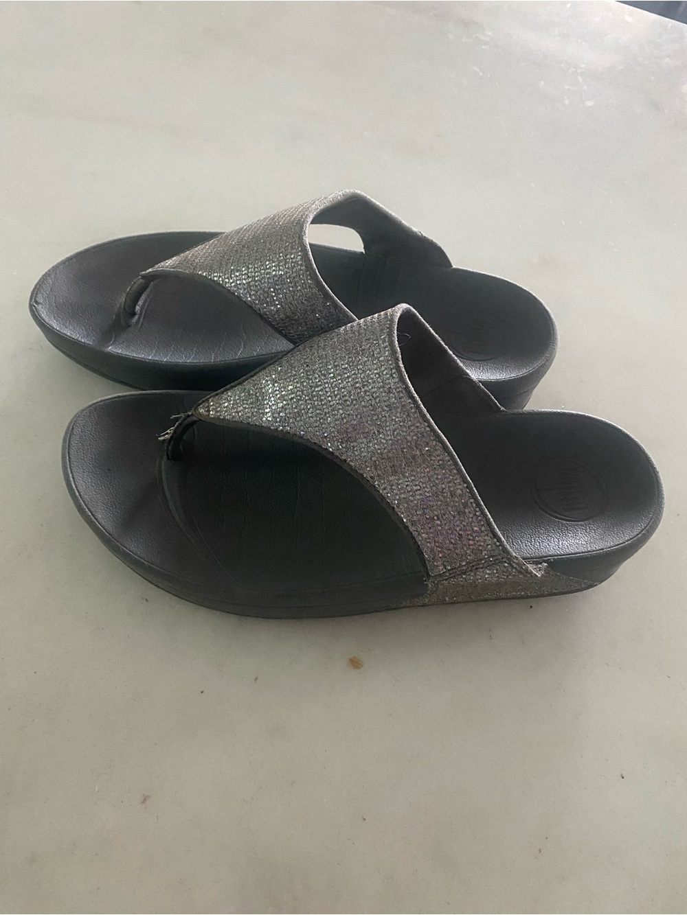 Silver Fit Flops size 7